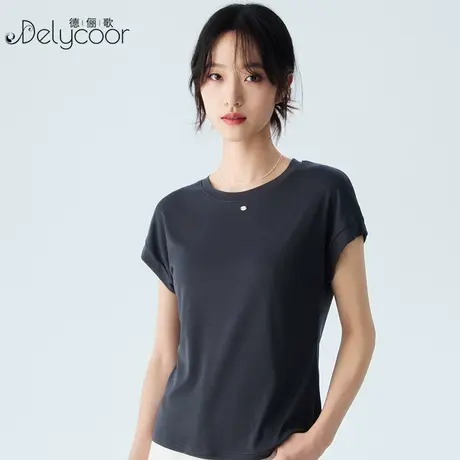 圆领莱赛尔天丝短袖T恤女2025年夏季新款冰丝薄款内搭打底衫上衣图片