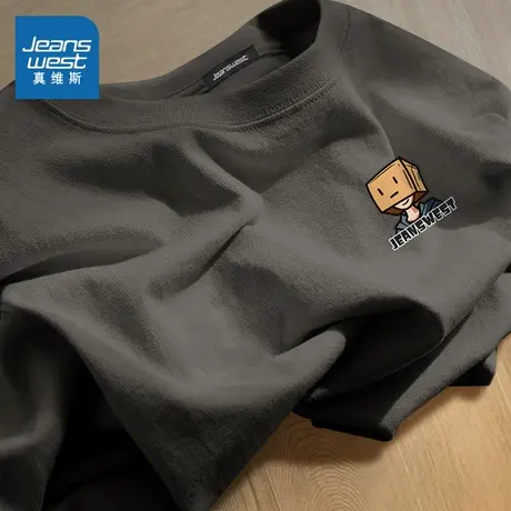 NN真维斯短袖t恤男夏季2025新款潮流重磅纯棉半袖男生休闲体恤衫商品大图