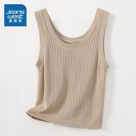 KF真维斯女装2025夏季新款港风休闲时尚打底无袖吊带小背心上衣商品大图