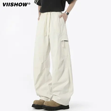 VIISHOW秋季户外多口袋速干工装裤男美式机能徒步登山直筒伞兵裤商品大图