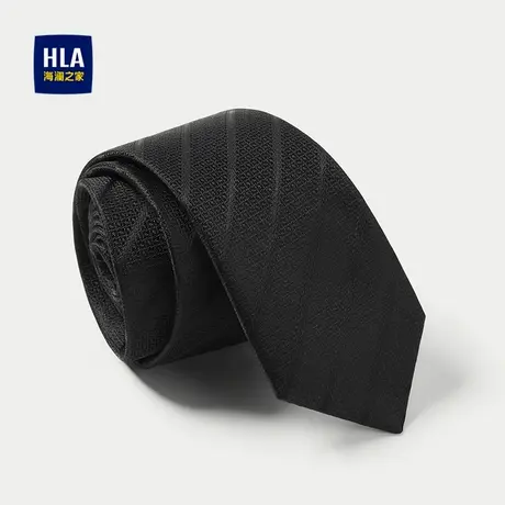 HLA/海澜之家时尚箭头形领带25新商务通勤绅士正装黑色条纹领带男图片