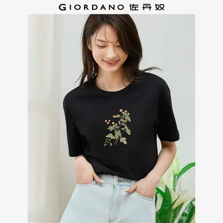 佐丹奴T恤女装印花纯棉圆领短袖T恤 69394168商品大图