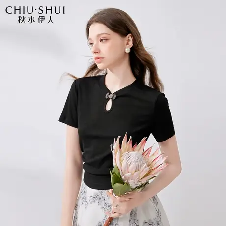 【露露酱粉丝专享】秋水伊人百搭修身T恤女装显瘦小个子上衣图片