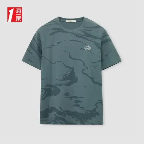 海一家经典圆领短T2025年夏季新款简约休闲男士短袖T恤商品大图