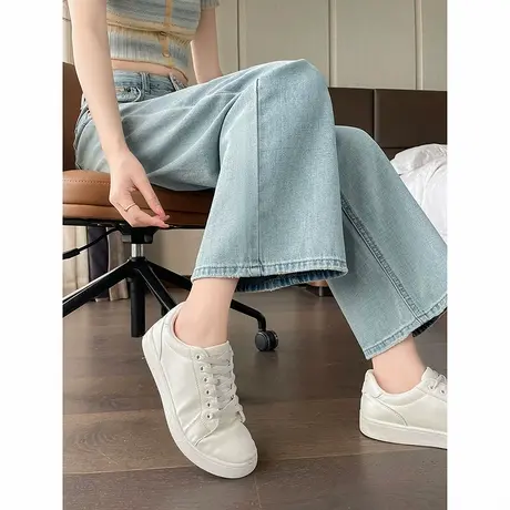 时尚气质牛仔裤2025年夏季新款女休闲百搭高腰显瘦直筒牛仔长裤商品大图