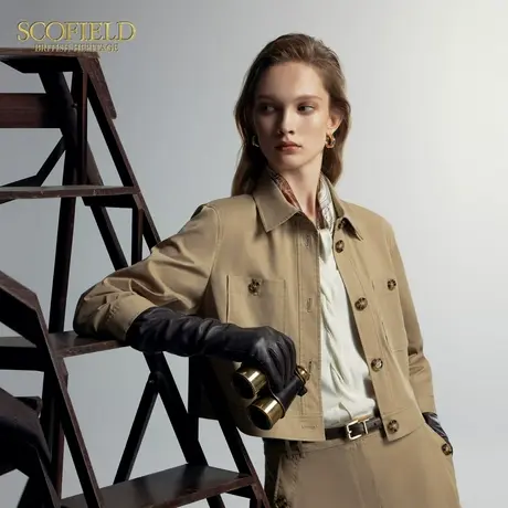【新狩猎装】Scofield女工装风两穿七分袖衬衫短外套秋季上衣商品大图