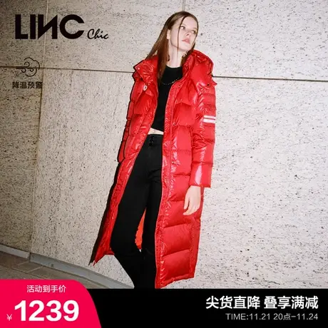 LINCCHIC金羽杰羽绒服女修身潮酷超长款羽绒服女冬季Y22808191Y商品大图