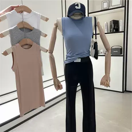 2022吊带背心女春季新款外穿百搭修身显瘦打底衫无袖t恤内搭上衣商品大图