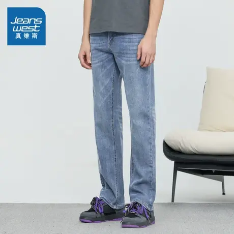 【商场同款】真维斯男装直筒牛仔长裤 2025秋季新品弹力牛仔裤男商品大图