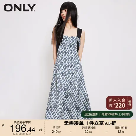 【上新】ONLY奥莱202夏季新款时尚气质字母满印中长款连衣裙女图片