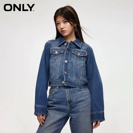 ONLY奥莱夏季时尚通勤气质长袖短款牛仔外套女图片