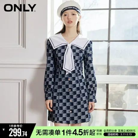 ONLY冬季时尚潮流海军领泡泡袖短款连衣裙女|123142018商品大图