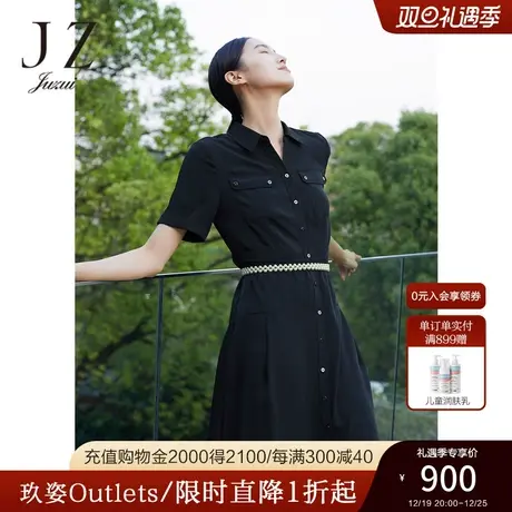 JZ玖姿商场同款通勤OL风连衣裙女装2023夏季新款裙子薄JWCX50122商品大图