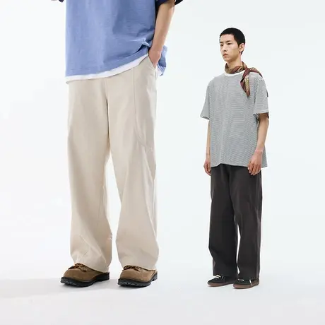 BENPANDA 2025春季新款纯色休闲裤男士水洗简约百搭复古宽松长裤图片