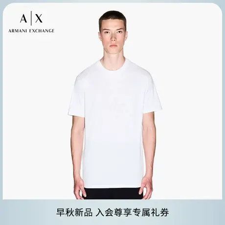 ARMANI EXCHANGE/阿玛尼2025早秋新款男士全棉圆领短袖纯色T恤商品大图