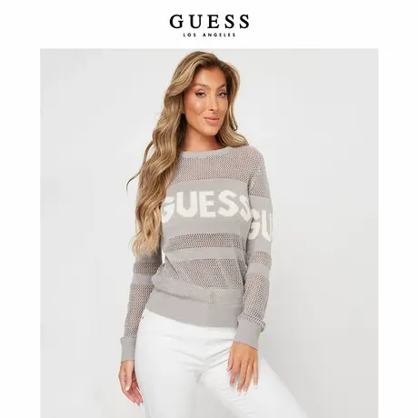 GUESS秋冬女士潮流字母LOGO圆领套头针织毛衣-Q0VR01R1XX0图片