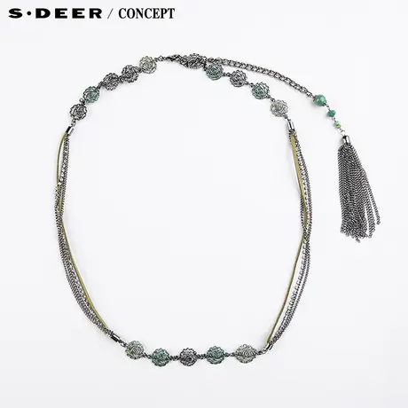 sdeer 圣迪奥专柜正品清新色调优雅花片装饰腰链S16184335图片