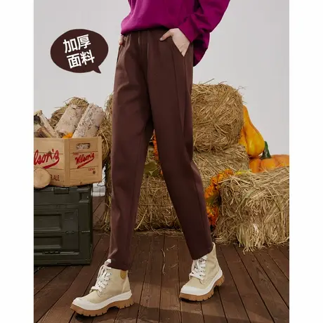 a02加厚空气棉软糯显瘦哈伦萝卜裤新针织女式休闲裤2025春季新款商品大图