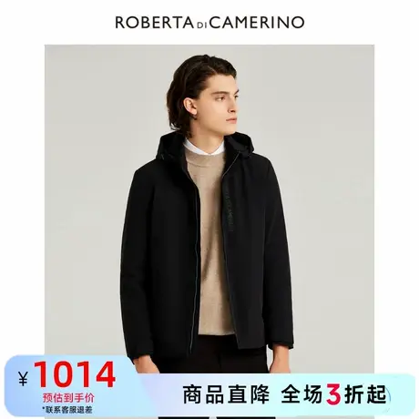 ROBERTA诺贝达秋季商场同款男装保暖外套连帽白鹅绒轻薄羽绒服男商品大图