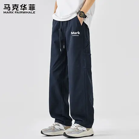 马克华菲美式纯棉工装裤男2025新款夏季宽松直筒男士休闲裤子男X商品大图