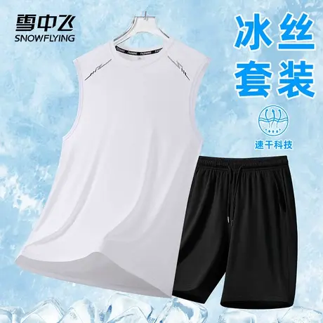 SNOW FLYING/雪中飞马甲背心2025新款透气夏季薄款钓鱼T恤套装男图片