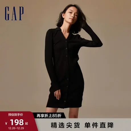 Gap女装早春学院风修身合体翻领连衣裙潮流时尚休闲长裙792858商品大图