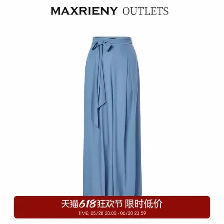【奥莱】MAXRIENY廓形高腰阔腿裤修身雪纺休闲裤商品大图