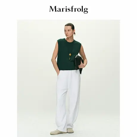【云绒针织】Marisfrolg玛丝菲尔2025春新款圆领羊毛针织上衣背心图片
