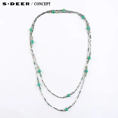 sdeer 圣迪奥 专柜正品女装清新绿调串珠层次项链S15484368图片