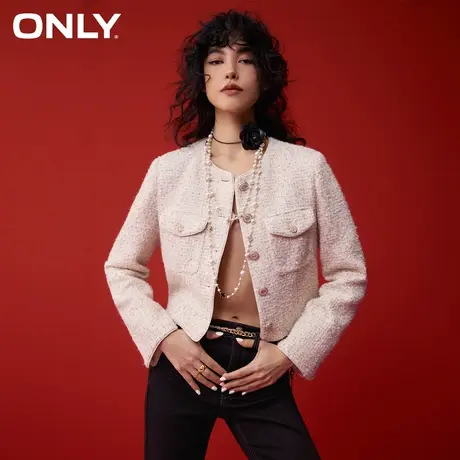 ONLY奥莱小香风时尚气质直筒圆领短款外套女商品大图