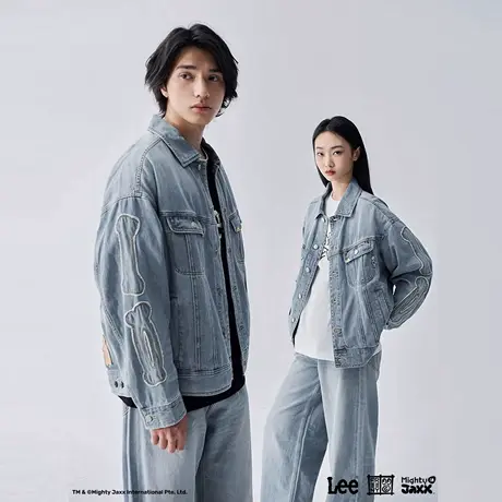 【MIGHTY JAXX联名】Lee商场同款25早秋新舒适版男女同款牛仔外套图片
