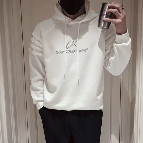连帽卫衣男ins重磅潮牌春秋季长袖T恤衫休闲小众设计感套头上衣男商品大图
