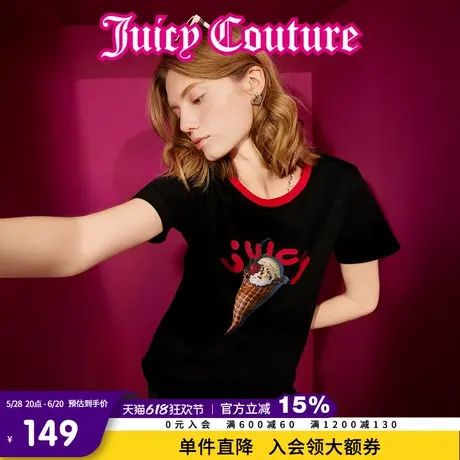 Juicy Couture橘滋T恤女2025年夏新款甜独特印花美式圆领短袖上衣图片
