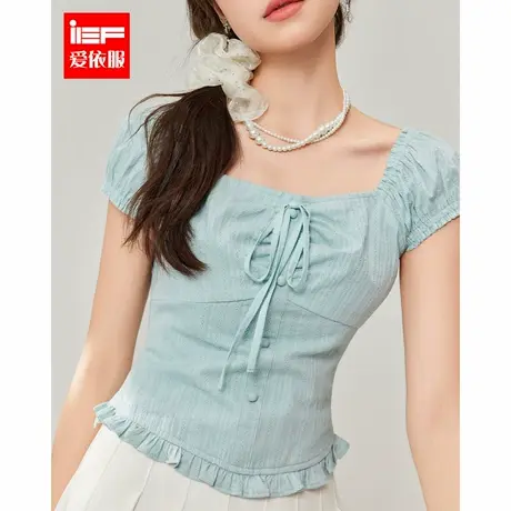 IEF/爱依服2025夏季新款法式温柔小女人纯欲风通勤百搭修身上衣商品大图