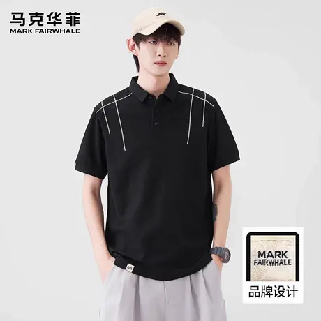 马克华菲POLO衫夏季男士休闲薄款短袖纯色设计爸爸上衣翻领t恤衫图片