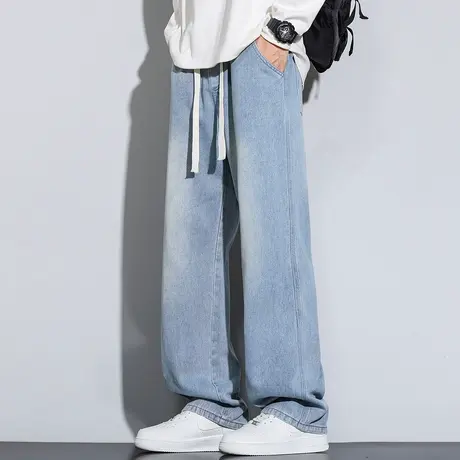 回力牛仔裤男士夏季2025新款美式潮牌复古直筒男生宽松休闲长裤子商品大图