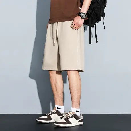 唐狮夏季新款男士休闲短裤抽绳五分裤宽松运动直筒裤子小细节官方图片
