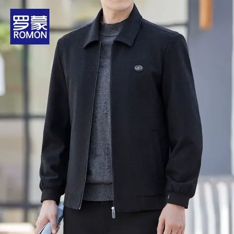 罗蒙中老年爸爸春秋装外套商务休闲男士上衣秋季翻领行政夹克男款图片