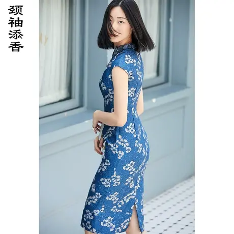 颈袖添香2023新款职业连衣裙女修身气质名媛包臀裙女神范礼服图片