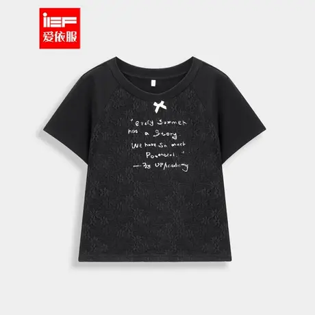 IEF/爱依服上衣2025夏季新款美式甜酷辣妹气质休闲风通勤百搭T恤图片