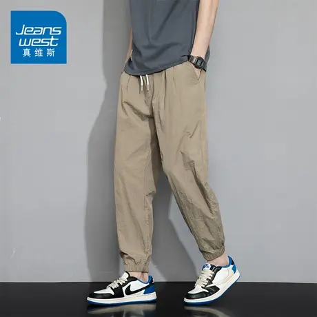 KZ真维斯夏季薄款运动休闲裤男士工装卫裤子束脚时尚潮流2025新款商品大图