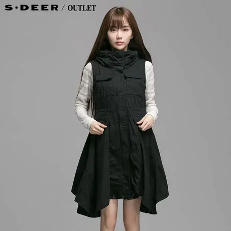 【新品】sdeer圣迪奥专柜正品女装工装休闲风格长款马甲4381627图片