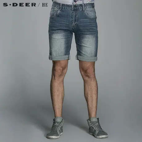 S.Deer/He【惠】 圣迪奥纯棉卷边牛仔中裤H14270786图片
