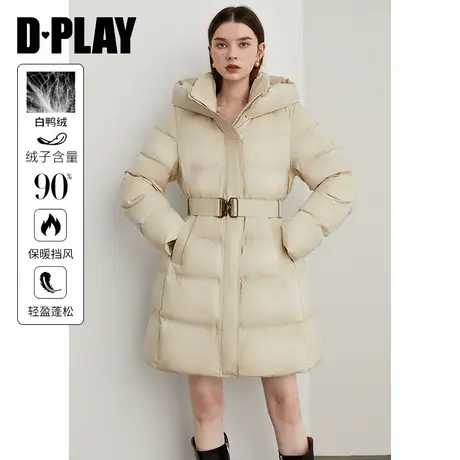 DPLAY年冬季新款白色外套90白鸭绒流行加厚中长款羽绒服女图片