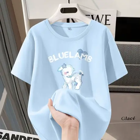 KWV真维斯纯棉短袖t恤女夏2025新款半袖宽松胖mm大码女装上衣女夏商品大图