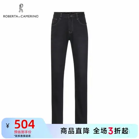 ROBERTA诺贝达夏季新品男装牛仔裤纯色时尚休闲裤商品大图