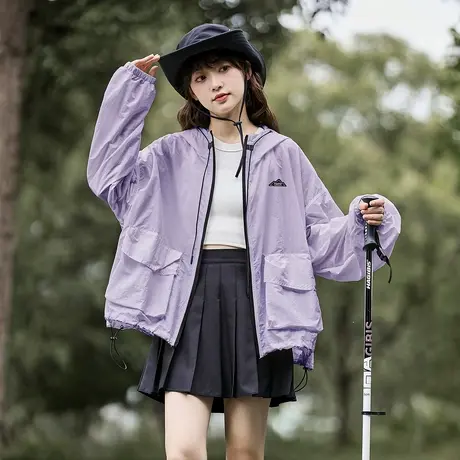 唐狮夏季新款女外套白色连帽休闲高级感超好看上衣防紫外线官方商品大图