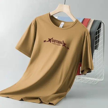 莫代尔男士短袖t恤冰丝凉感速干体恤上衣服圆领半袖修身潮流百搭图片