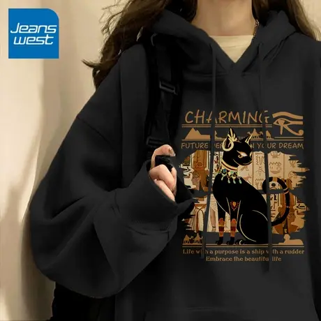 KV真维斯连帽卫衣女2025秋冬新款爆款秋季宽松套头衫小个子外套女商品大图