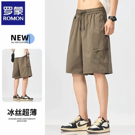 罗蒙2025新款冰丝工装运动短裤潮牌宽松百搭夏季速干五分裤子N1Z图片
